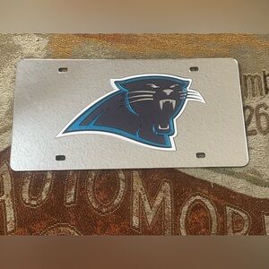 Carolina Panthers Mirrored License Plate NFL NEW